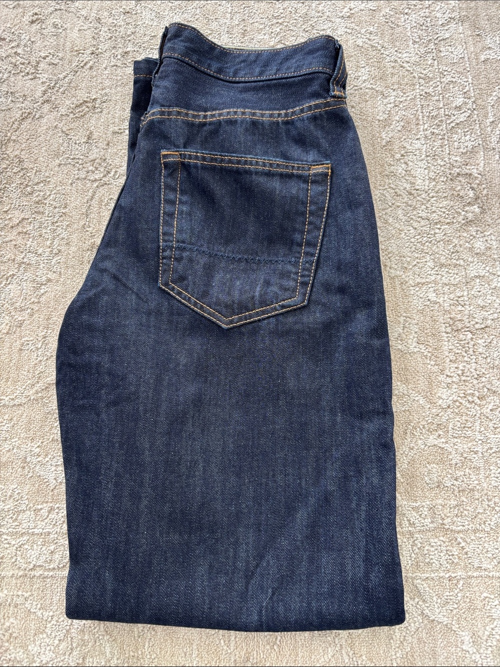 Men's Land’s End Dark Blue Denim Jeans Size 30x32 Relaxed Fit - NWOT